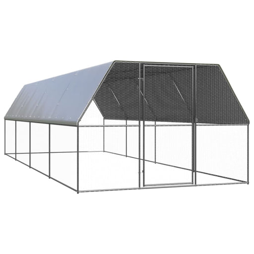 Outdoor Chicken Cage 3x8x2 m Galvanised Steel Topatin