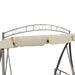 Outdoor Convertible Swing Bench With Canopy Sand White Atxao