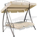 Outdoor Convertible Swing Bench With Canopy Sand White Atxao