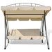 Outdoor Convertible Swing Bench With Canopy Sand White Atxao