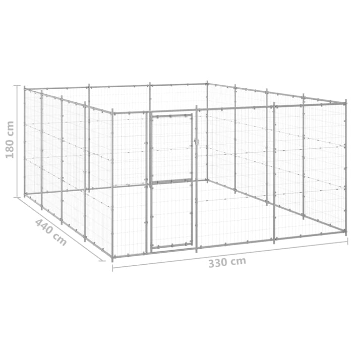 Outdoor Dog Kennel Galvanised Steel 14.52 M² Tbnxton