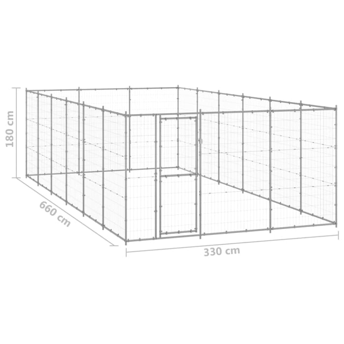 Outdoor Dog Kennel Galvanised Steel 21.78 M² Tbnxtxn