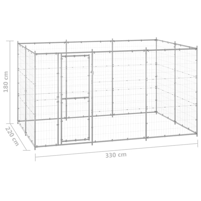 Outdoor Dog Kennel Galvanised Steel 7.26 M² Tbnxtbn