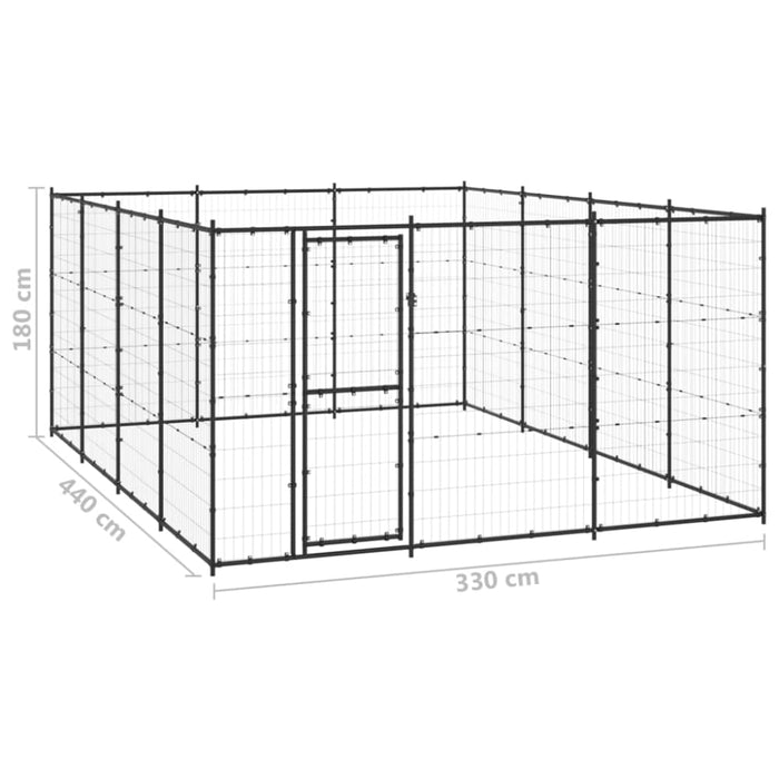 Outdoor Dog Kennel Steel 14.52 M² Tbnxtot