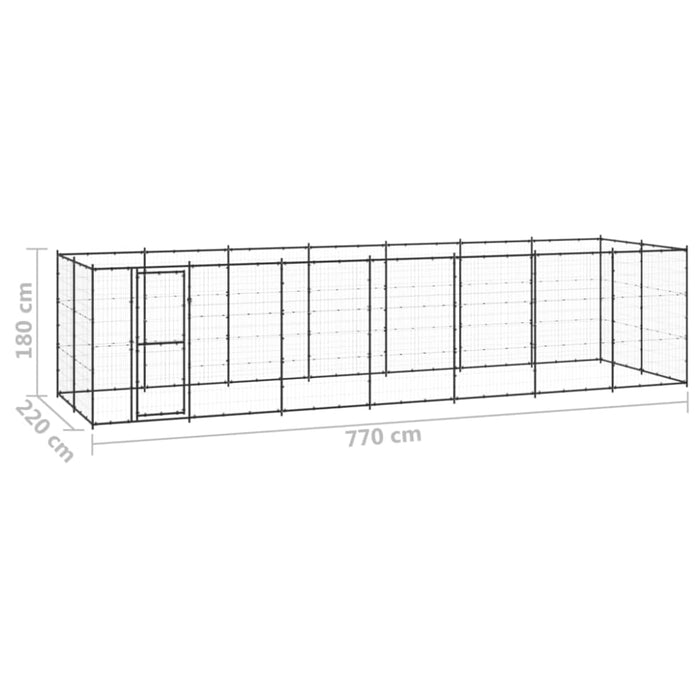 Outdoor Dog Kennel Steel 16.94 M² Tbnxtbb