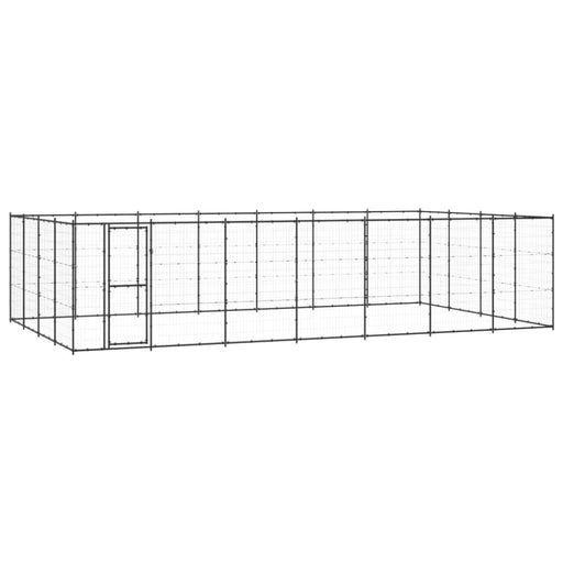 Outdoor Dog Kennel Steel 33.88 M² Tbnxtop