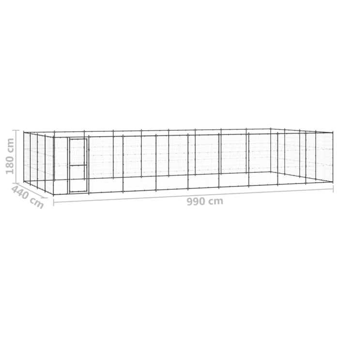 Outdoor Dog Kennel Steel 43.56 M² Tbnxtol