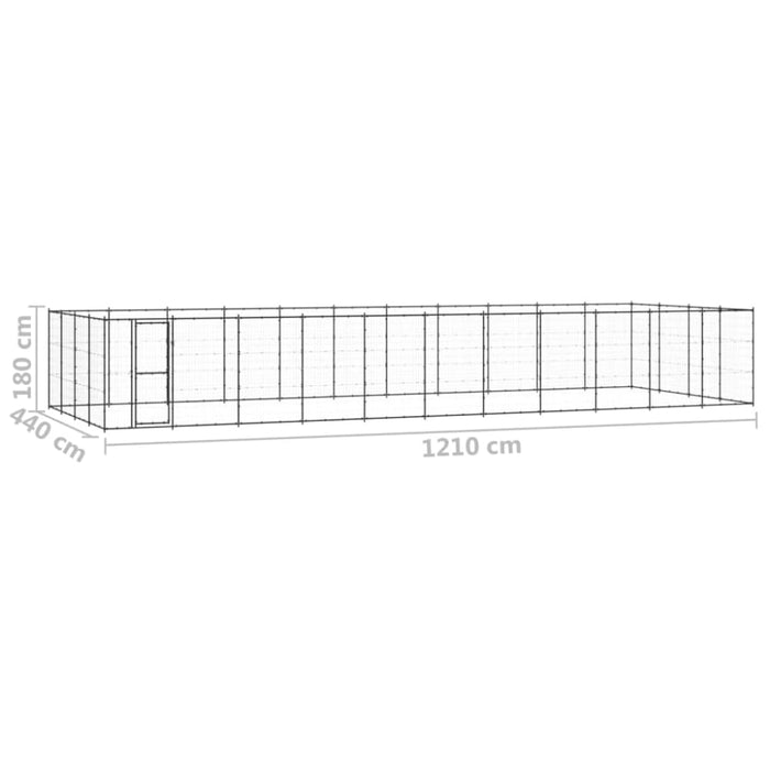 Outdoor Dog Kennel Steel 53.24 M² Tbnxtoi