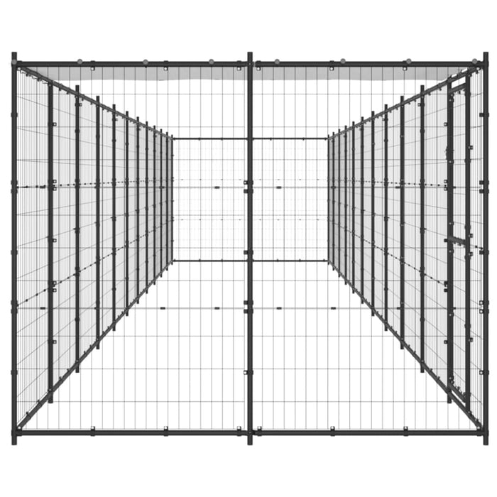 Outdoor Dog Kennel Steel With Roof 26.62 M² Tbnxxki