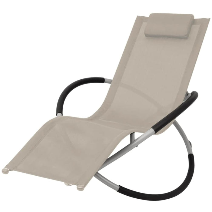 Outdoor Geometrical Sun Lounger Steel Cream Aiiia