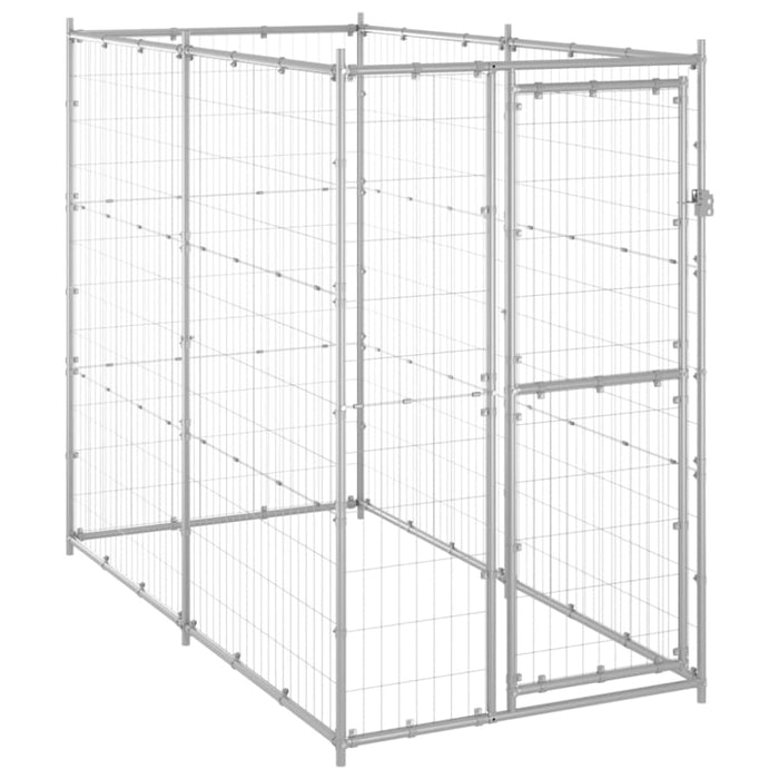 Outdoor Dog Kennel Galvanised Steel 110x220x180 Cm Opbnbo