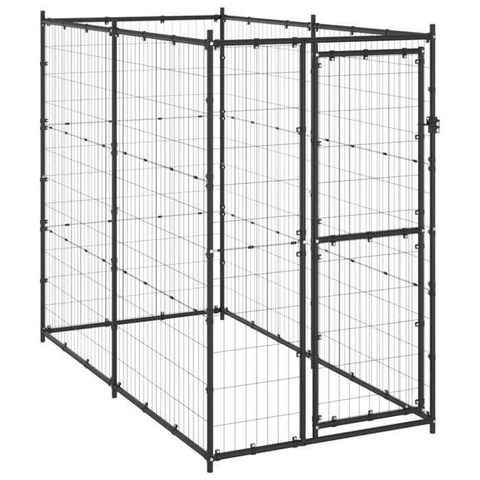 Outdoor Dog Kennel Steel 110x220x180 Cm Opbikl