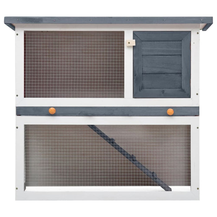 Outdoor Rabbit Hutch 1 Door Grey Wood Oibnto