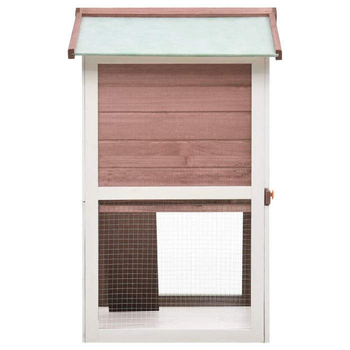 Outdoor Rabbit Hutch 3 Doors Brown Wood Oibntn