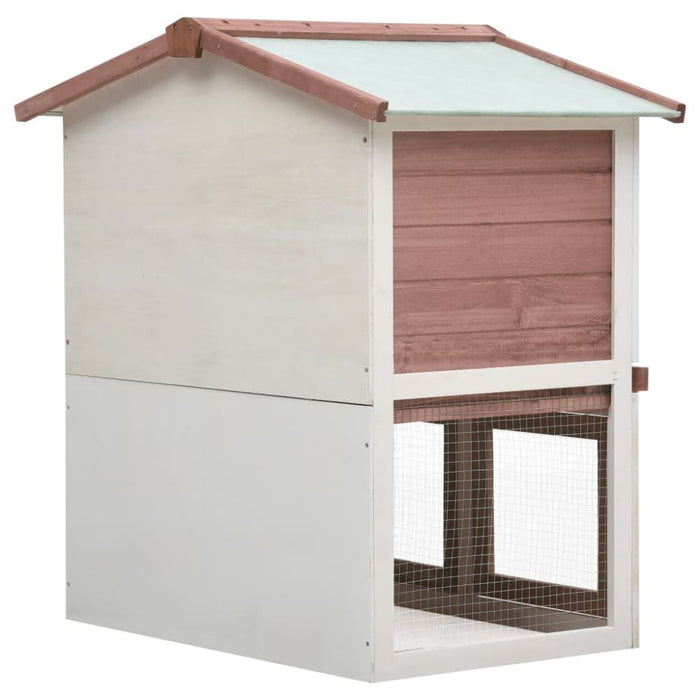 Outdoor Rabbit Hutch 3 Doors Brown Wood Oibntn