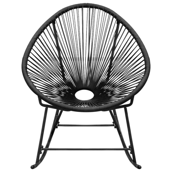 Outdoor Rocking Chair Black Poly Rattan Gl167