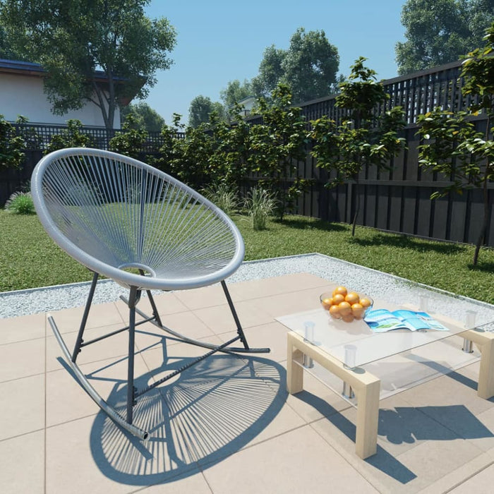 Outdoor Rocking Moon Chair Grey Poly Rattan Gl166