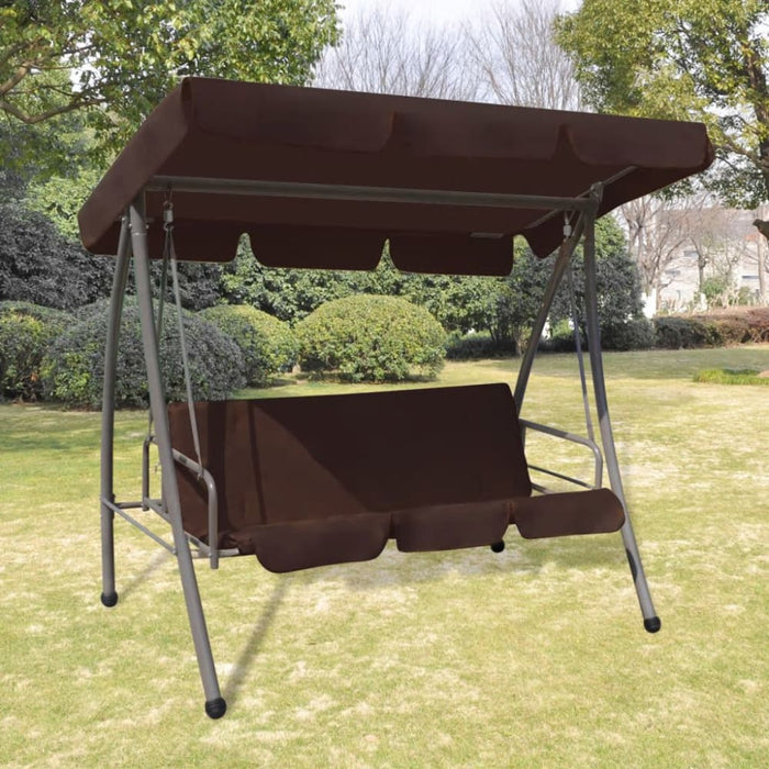 Outdoor Swing Bench With Canopy Coffee Atxtn