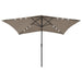 Parasol With Leds And Steel Pole Taupe 2x3 m Totink