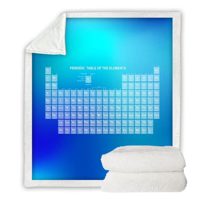 Periodic Table Sherpa Throw Blanket Chemistry Bedspread