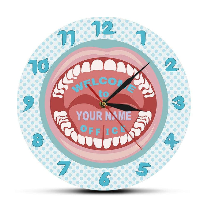 Personalized Your Name Dentist Wall Clock Custom Hygienist