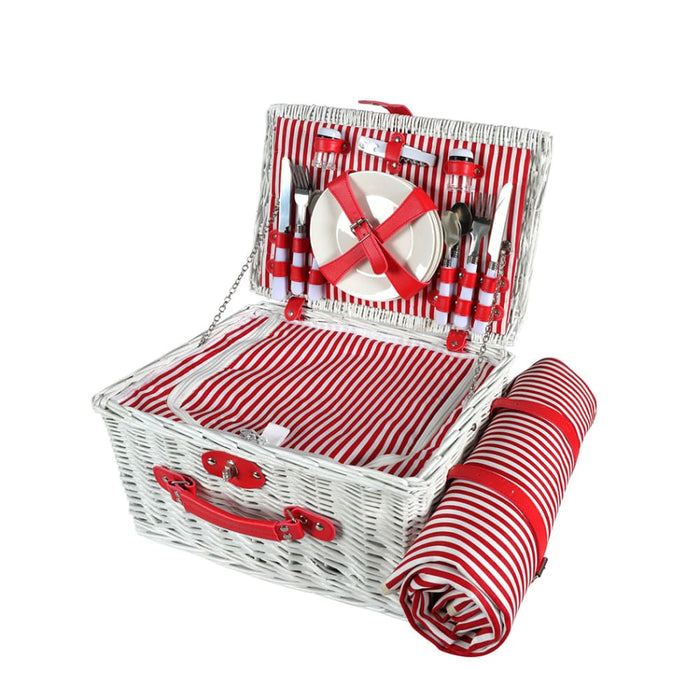 Goslash Picks Picnic Basket Set Baskets 4 Person Wicker