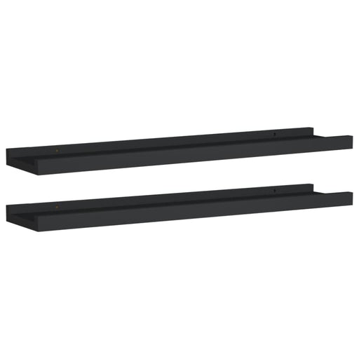 Picture Frame Ledge Shelves 2 Pcs Black Mdf Txtktx