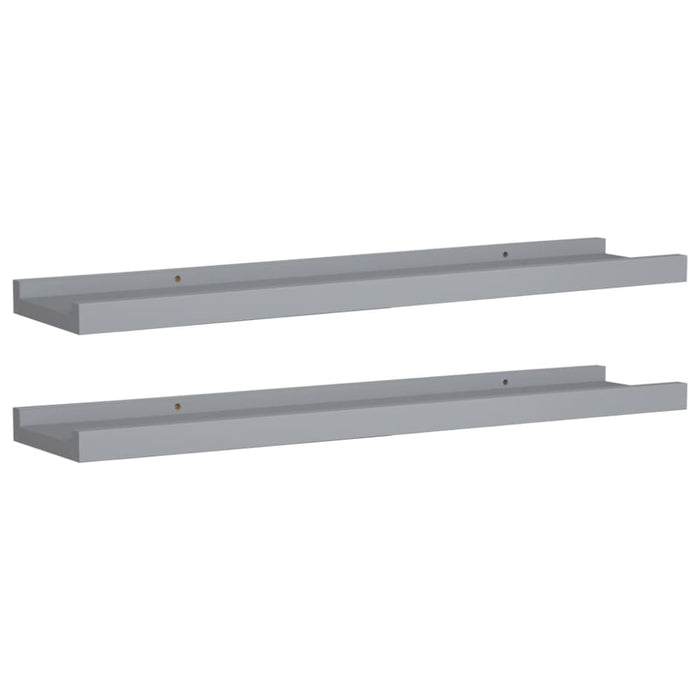 Picture Frame Ledge Shelves 2 Pcs Grey Mdf Txtktp