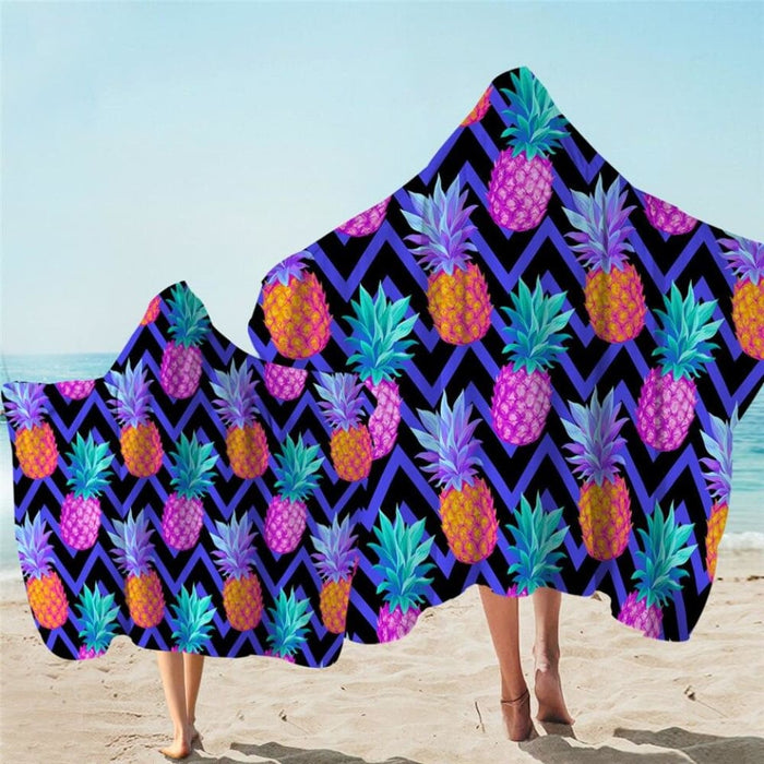 Pineapple Hooded Towel Microfiber Bath With Hood Tropical