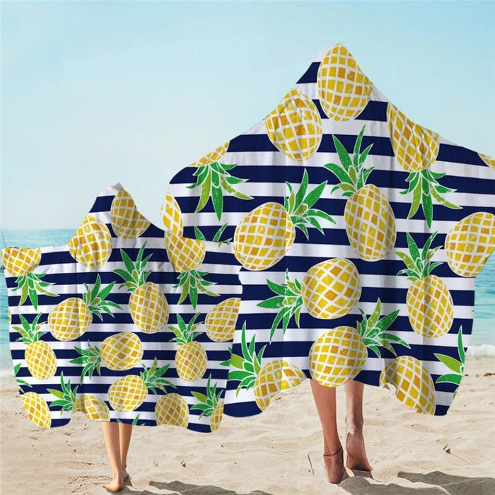 Pineapple Hooded Towel Microfiber Bath With Hood Tropical