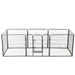 Dog Playpen 8 Panels Steel Black Oibpio