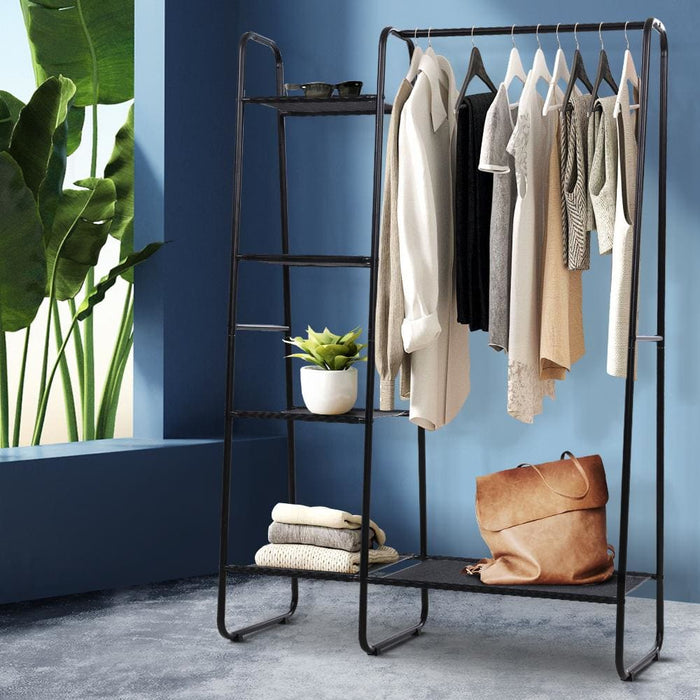 Portable Clothes Rack Garment Hanging Stand Closet Storage