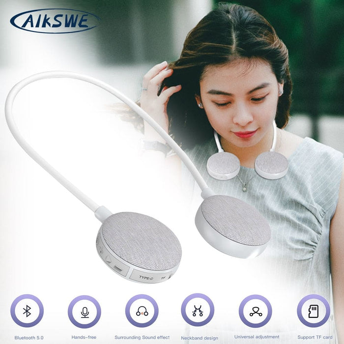 Portable Wireless Neck Bluetooth Speaker With Microphone