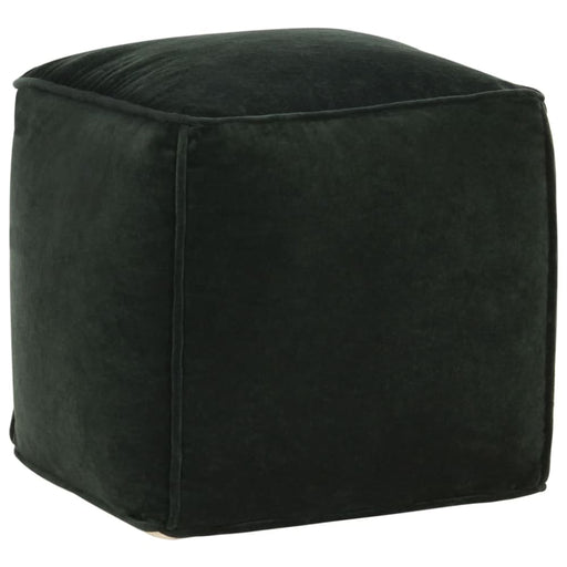 Pouffe Cotton Velvet 40x40x40 Cm Forest Green Xnabxn