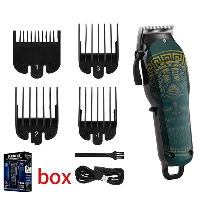 Professional Electric Hair Trimmer Graffiti Skull Cordless