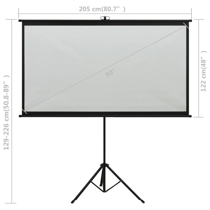 Projection Screen With Tripod 90’ 16:9 Poaox