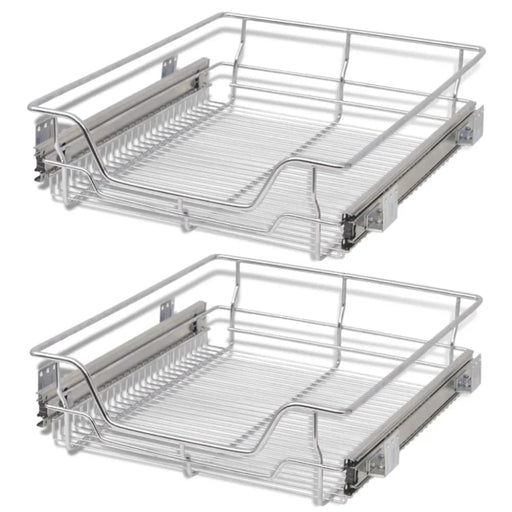 Pull-out Wire Baskets 2 Pcs Silver 500 Mm Pbanb