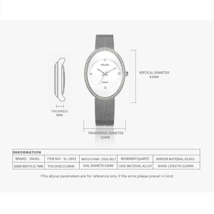 Quartz Women Silver Digital Casual Watch Bracelet