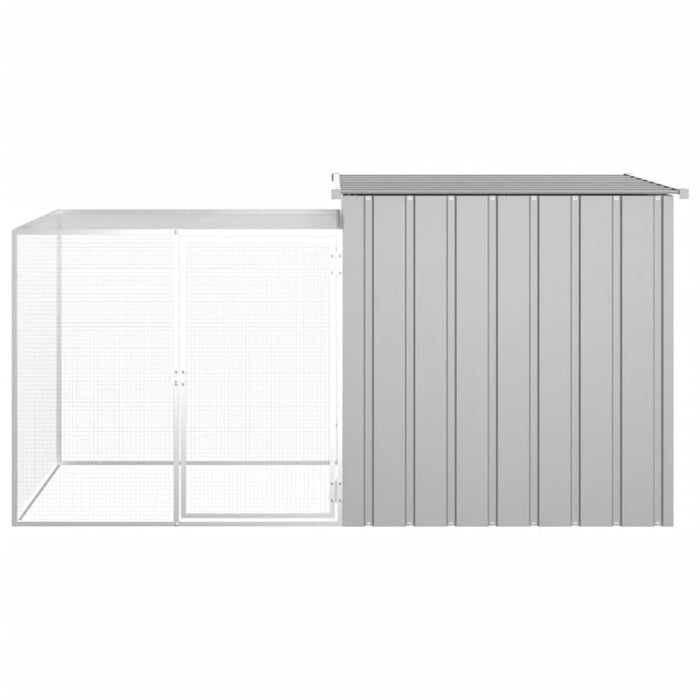 Rabbit Cage Grey 200x91x100 Cm Galvanised Steel Topppxn