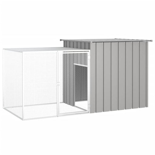 Rabbit Cage Grey 200x91x100 Cm Galvanised Steel Topppxn