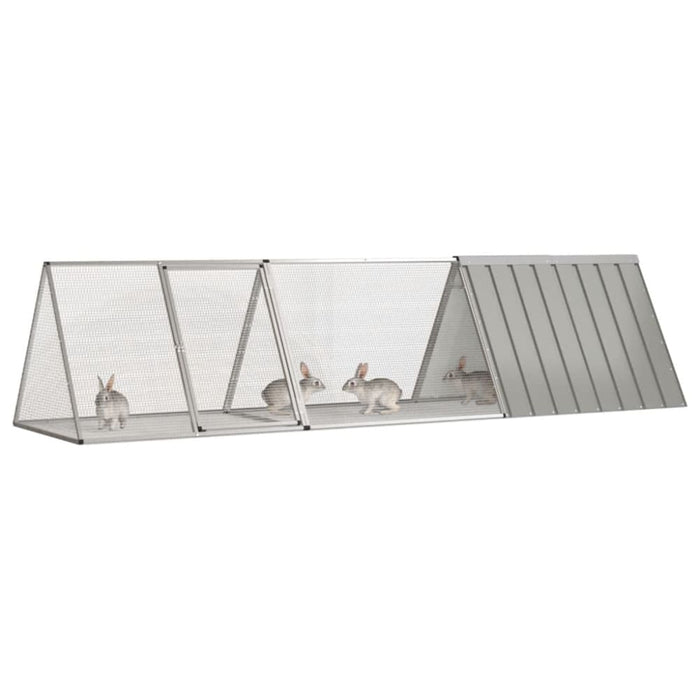 Rabbit Cage Grey 302.5x80.5x71 Cm Galvanised Steel Toblaak