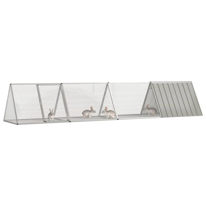 Rabbit Cage Grey 403.5x80.5x71 Cm Galvanised Steel Toblapb