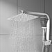 Goslash Picks Rain Shower Head Set Silver Square Brass Taps