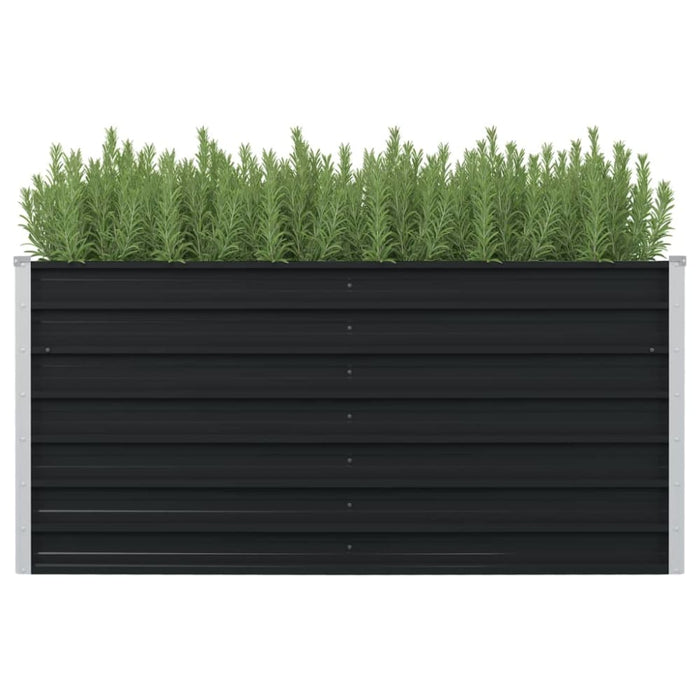 Raised Garden Bed Anthracite 160x80x77 Cm Galvanised Steel