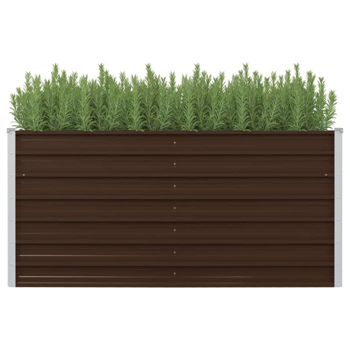 Raised Garden Bed Brown 160x80x77 Cm Galvanised Steel Apibk