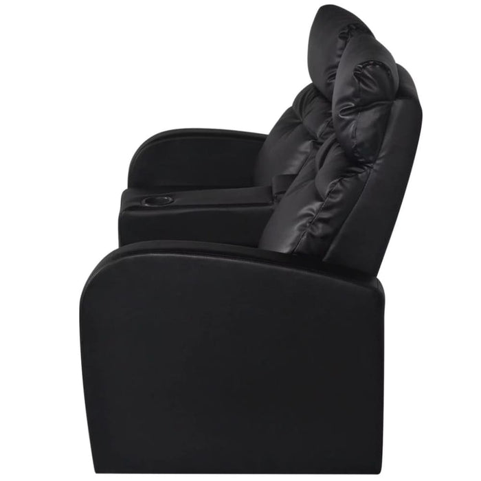 Recliner 2 Seat Artificial Leather Black Gl870