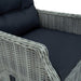 Reclining Garden Chair With Cushions Poly Rattan Light Grey