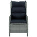 Reclining Garden Chair With Cushions Poly Rattan Light Grey