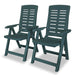 Reclining Garden Chairs 2 Pcs Plastic Green Atnkl