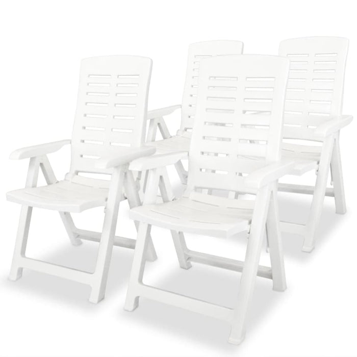 Reclining Garden Chairs 4 Pcs Plastic White Xipbli